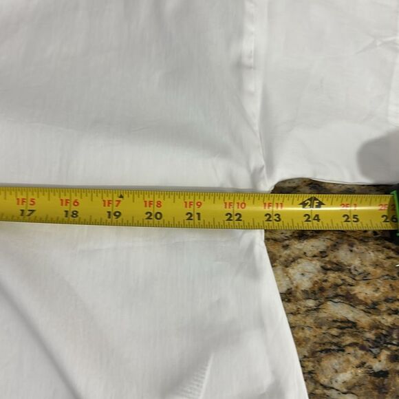 Chico's White Solid Trapeze Poplin Short Sleeve Blouse Top Size L - Picture 7 of 8